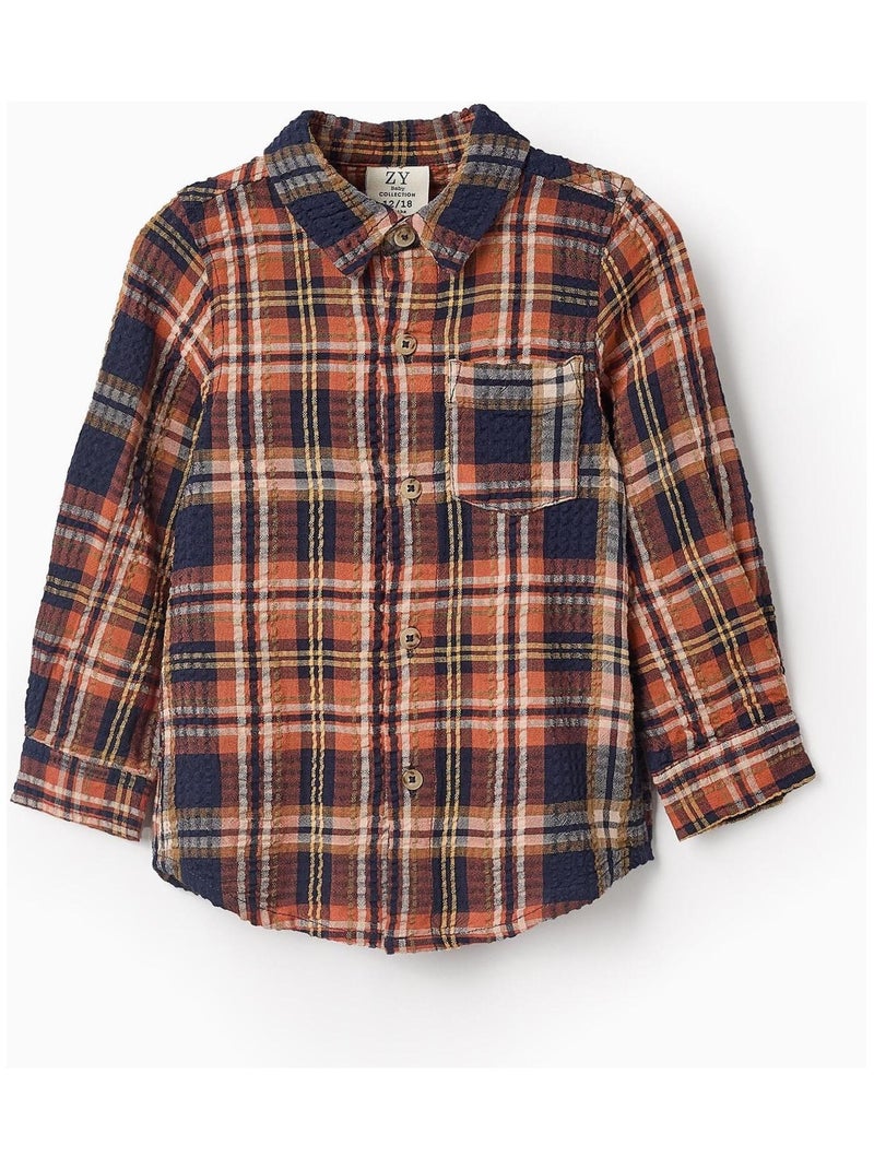 Chemise écossais, texturé FRENCH CONNECTION Bleu Orange - Kiabi