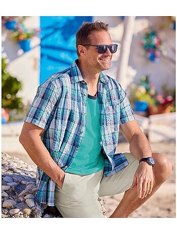 Chemise Effet Gaufré Mykonos - ATLAS FOR MEN