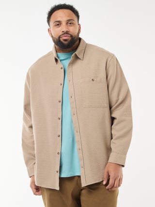 Chemise effet gaufré uni