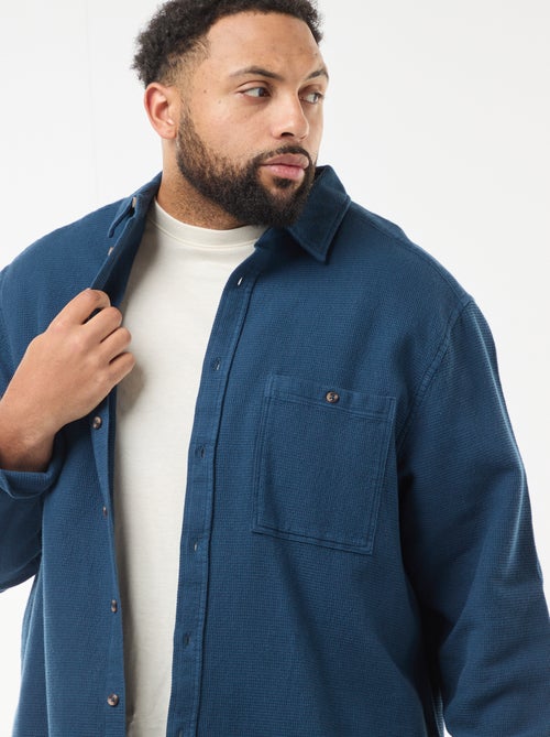 Chemise effet gaufré uni - Kiabi