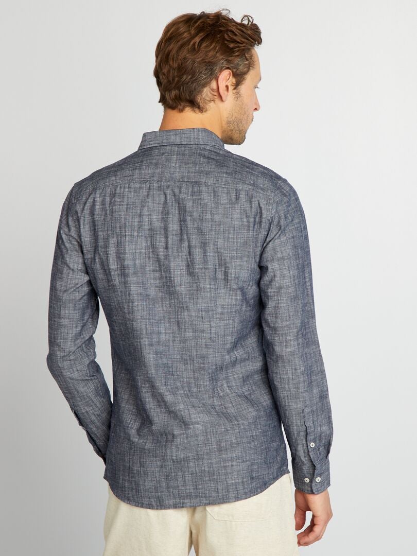 Chemise Bonobos Chambray Homme – Bleu Moyen – Manches Longues – Boutonnage – Taille M