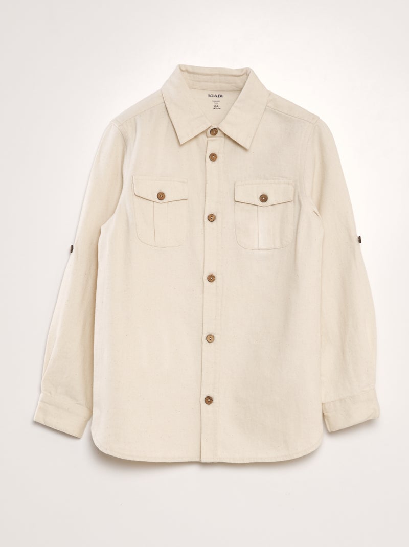 Chemise en chanvre Beige - Kiabi