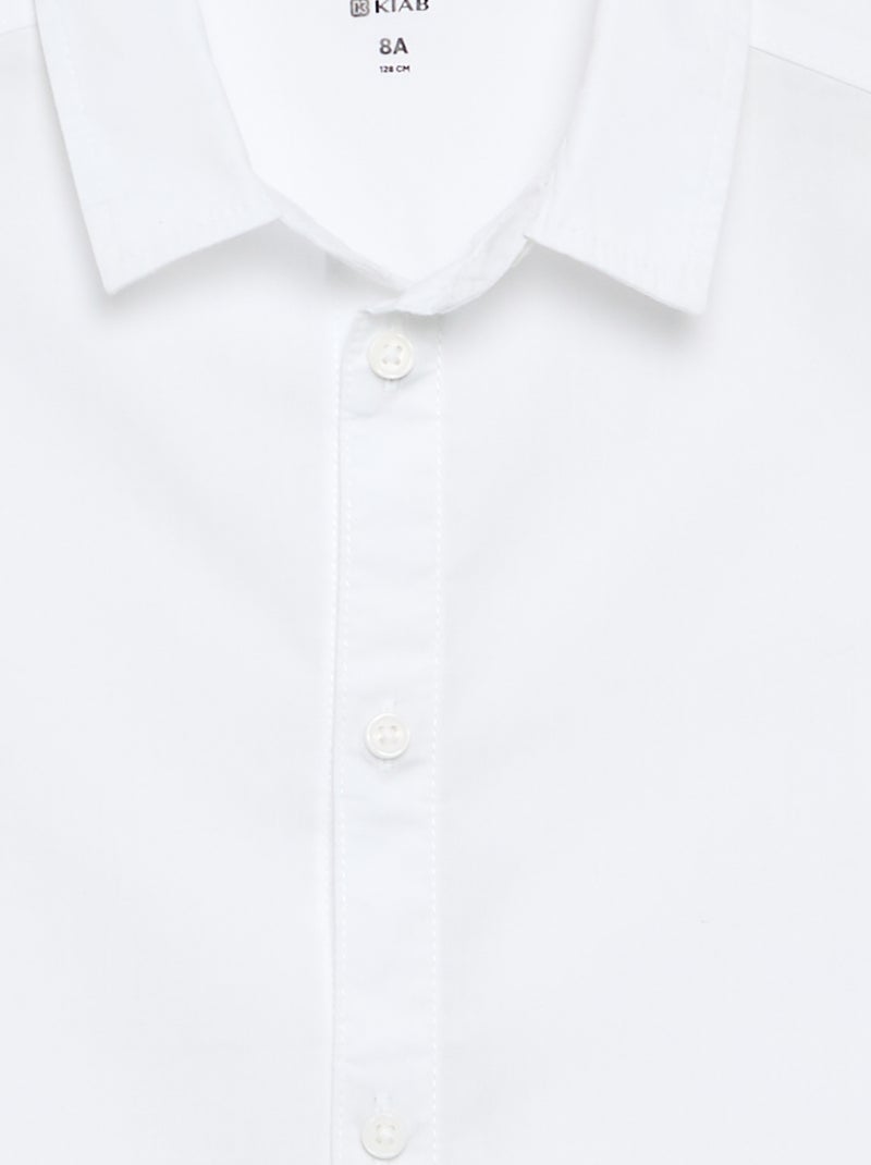 Chemise en coton - collection facile à enfiler Blanc - Kiabi