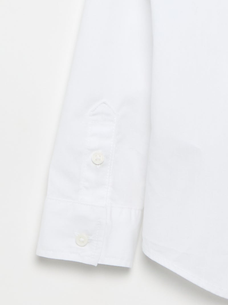 Chemise en coton - collection facile à enfiler Blanc - Kiabi