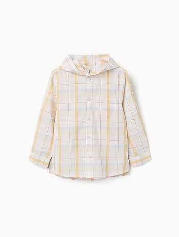 Chemise en coton à carreaux avec capuche B&S