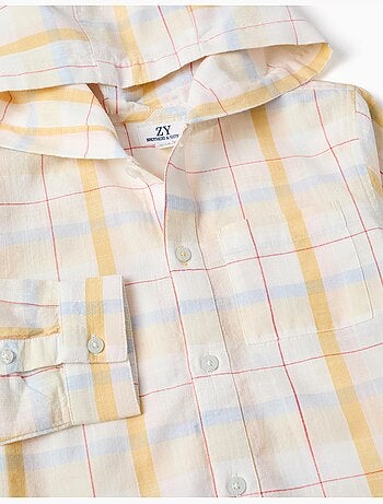 Chemise en coton à carreaux avec capuche B&S