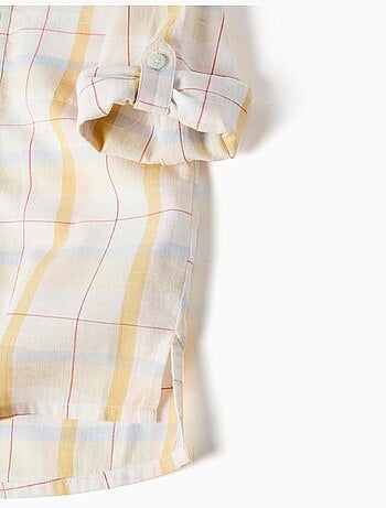 Chemise en coton à carreaux avec capuche B&S