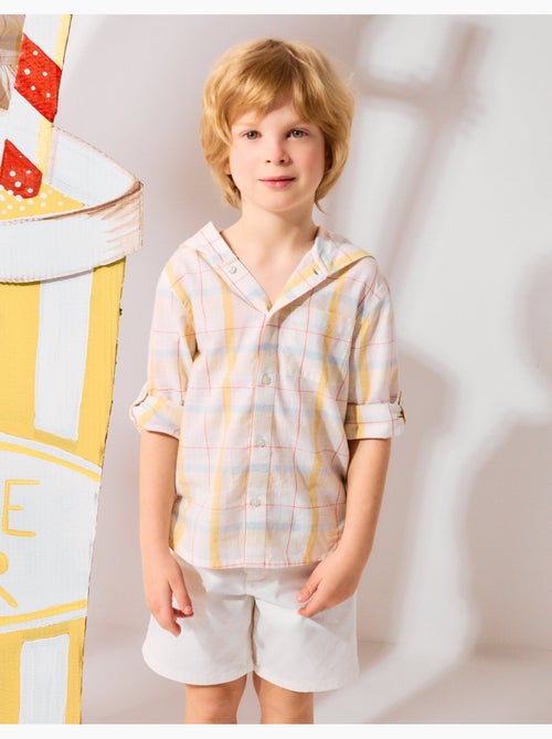 Chemise en coton à carreaux avec capuche B&S - Kiabi