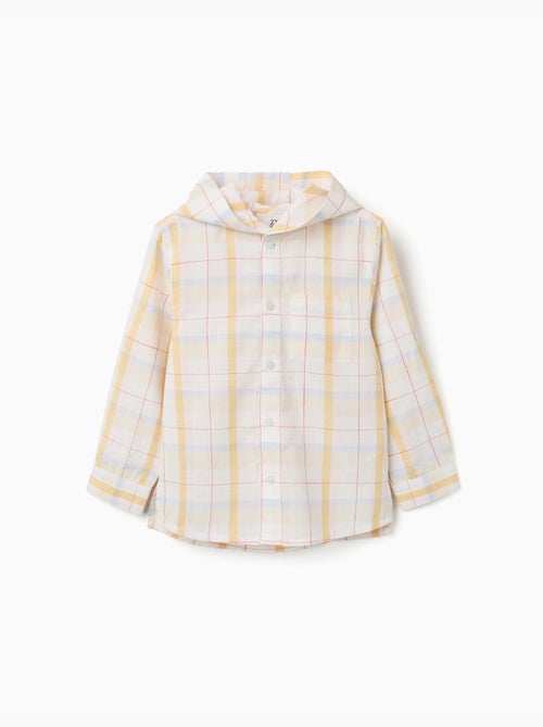 Chemise en coton à carreaux avec capuche B&S - Kiabi