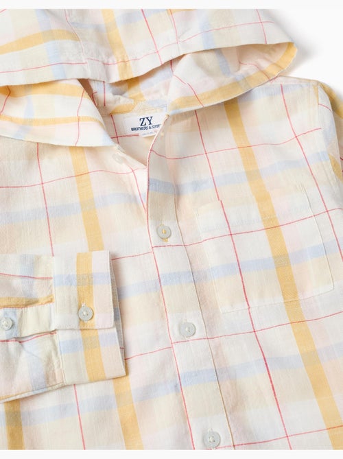 Chemise en coton à carreaux avec capuche B&S - Kiabi