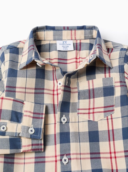 Chemise en coton à carreaux B&S - Kiabi