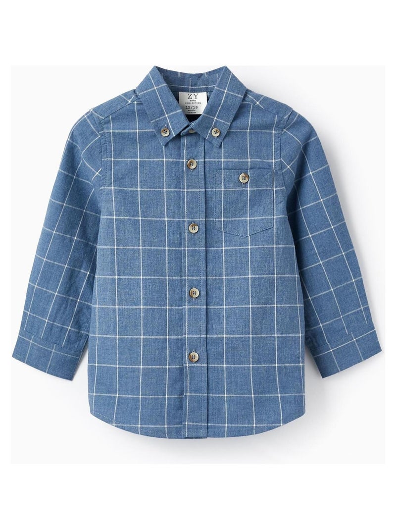 Chemise en Coton à Carreaux pour Bébé Garçon manches longues  ROYALS OFF DUTY Bleu - Kiabi