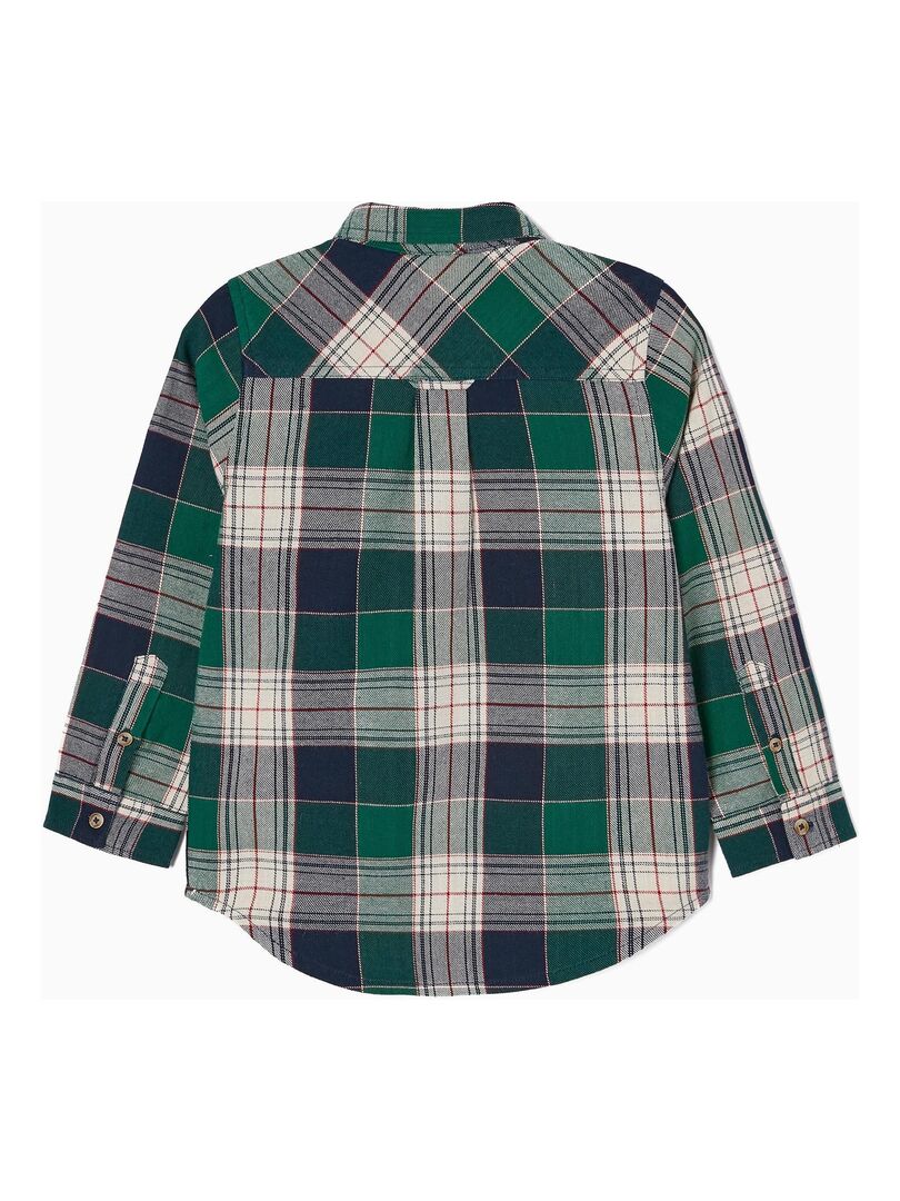 Wanapix | Blouse Écolier Personnalisée Avec Nom | Tablier Blouse Pour Enfants à Carreaux | Avec Boutons | Nom Personnalisé En Nroderie | 3-4 Ans | Bleu