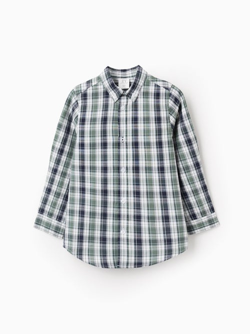 Chemise en Coton à Carreaux - Kiabi