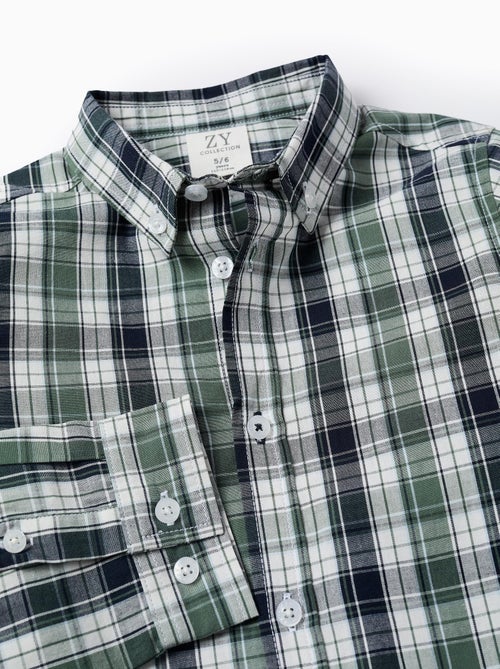 Chemise en Coton à Carreaux - Kiabi