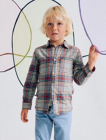 Chemise en coton à carreaux