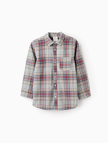 Chemise en coton à carreaux