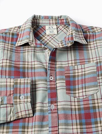 Chemise en coton à carreaux