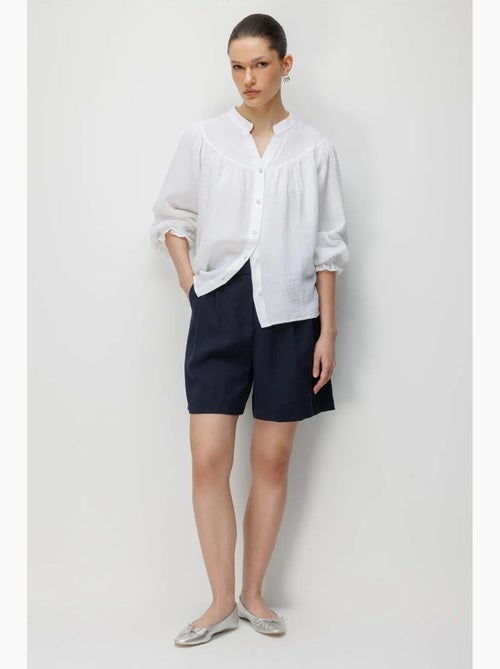 Chemise en coton à col mao et boutons mixray - Kiabi Chemise en coton à col mao et boutons mixray - Kiabi