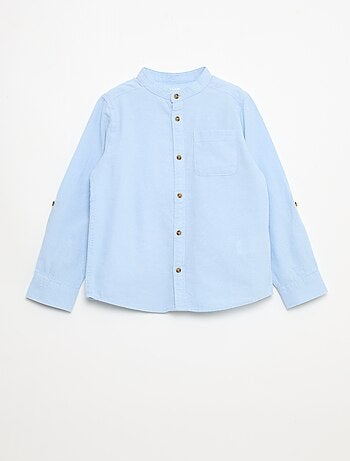 Chemise en coton à col mao pour homme