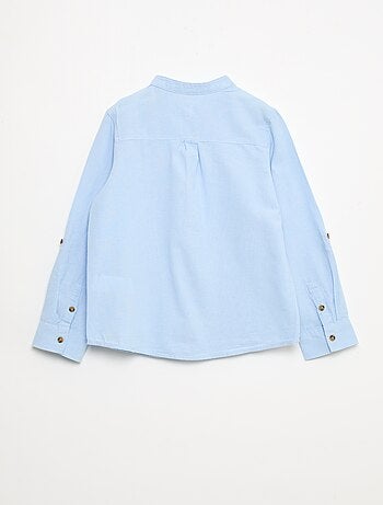 Chemise en coton à col mao pour homme