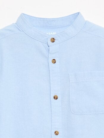 Chemise en coton à col mao pour homme