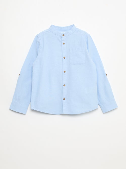 Chemise en coton à col mao pour homme - Kiabi Chemise en coton à col mao pour homme - Kiabi