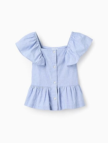 Chemise en Coton à Encolure Carrée et Volants Brothers & Sisters
