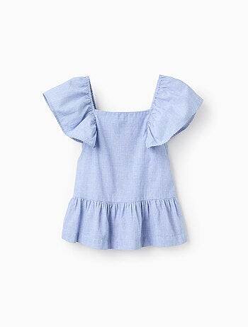 Chemise en Coton à Encolure Carrée et Volants Brothers & Sisters