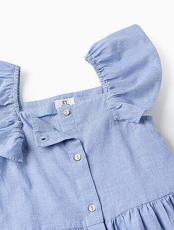 Chemise en Coton à Encolure Carrée et Volants Brothers & Sisters