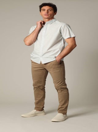 Chemise en coton à manches courtes avec motif géométrique 'Deeluxe'