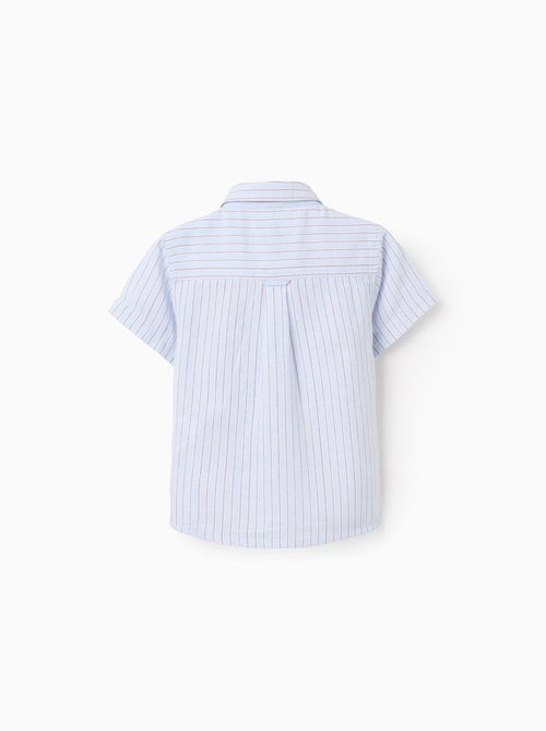 Chemise en coton à manches courtes et rayures - Kiabi