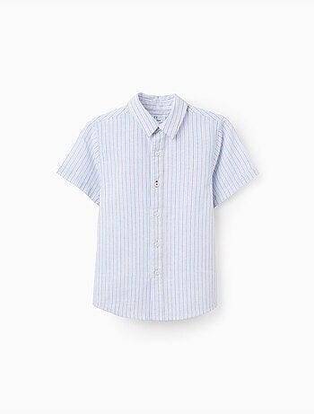 Chemise en coton à manches courtes et rayures