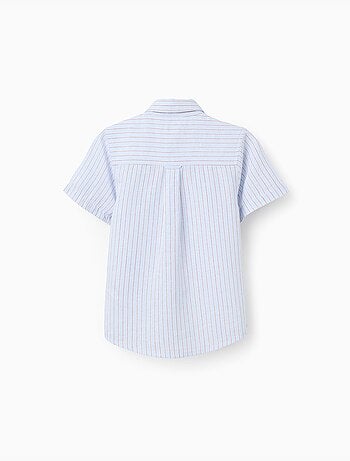 Chemise en coton à manches courtes et rayures