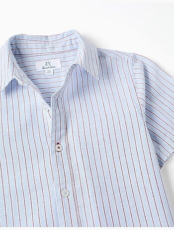 Chemise en coton à manches courtes et rayures