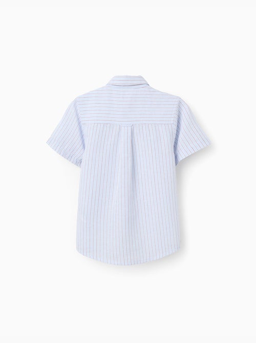 Chemise en coton à manches courtes et rayures - Kiabi