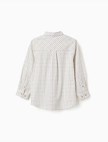 Chemise en coton à manches longues à carreaux
