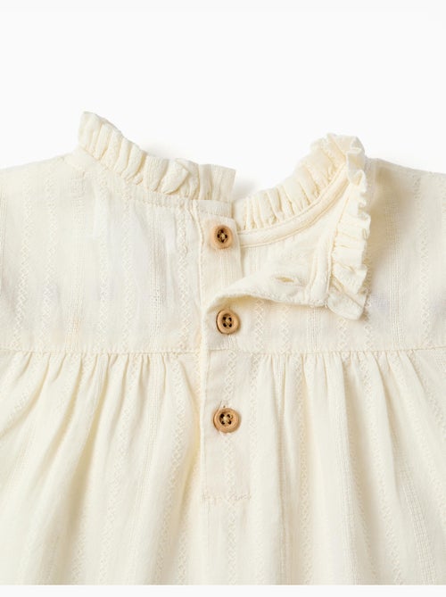 Chemise en coton à manches longues avec fleurs et volants - Kiabi Chemise en coton à manches longues avec fleurs et volants - Kiabi