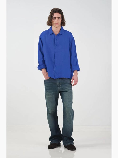 Chemise en coton à manches longues coupe ample giesto - Kiabi Chemise en coton à manches longues coupe ample giesto - Kiabi