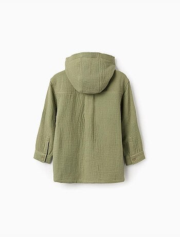 Chemise en coton à manches longues et capuche