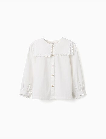 Chemise en coton à manches longues et col carré b&s