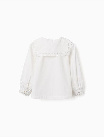 Chemise en coton à manches longues et col carré b&s