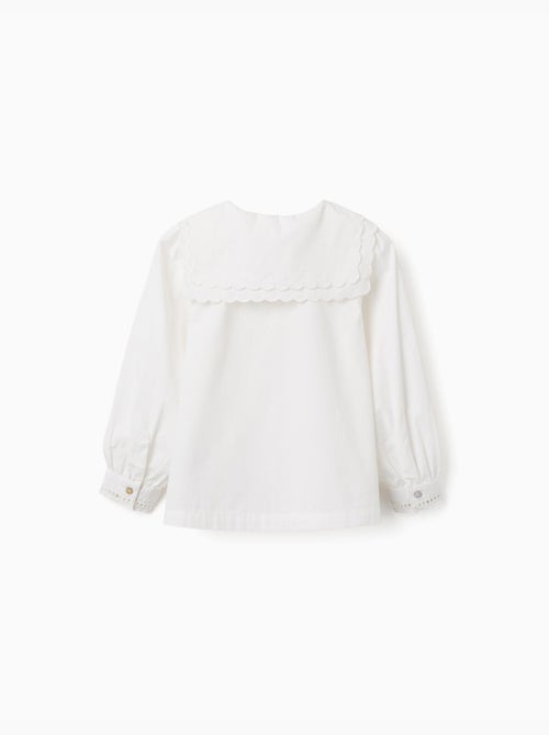Chemise en coton à manches longues et col carré b&s - Kiabi Chemise en coton à manches longues et col carré b&s - Kiabi