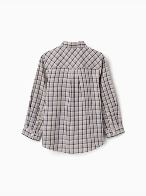 Chemise en coton à manches longues et motif à carreaux - Kiabi Chemise en coton à manches longues et motif à carreaux - Kiabi