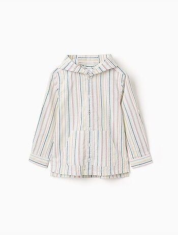 Chemise en coton à manches longues et rayures B&S