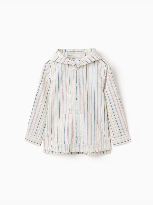 Chemise en coton à manches longues et rayures B&S - Kiabi