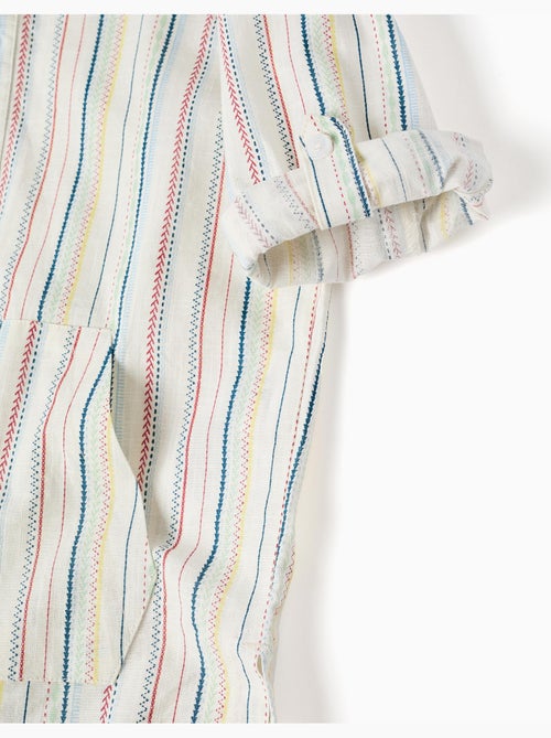 Chemise en coton à manches longues et rayures B&S - Kiabi