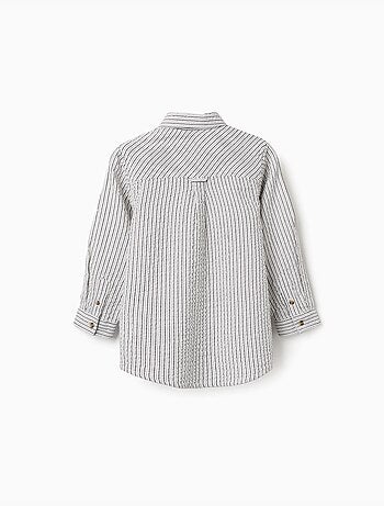 Chemise en coton à manches longues et rayures B&S