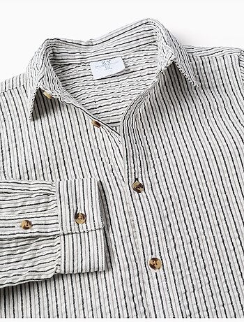Chemise en coton à manches longues et rayures B&S