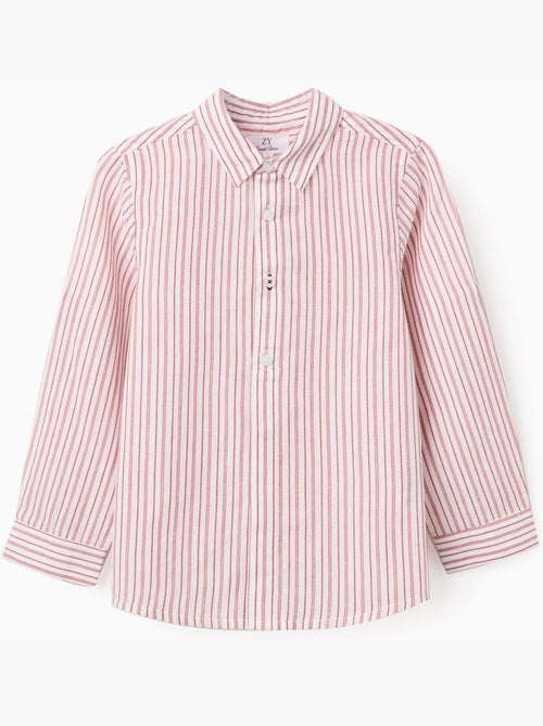 Chemise en coton à manches longues et rayures - Kiabi Chemise en coton à manches longues et rayures - Kiabi